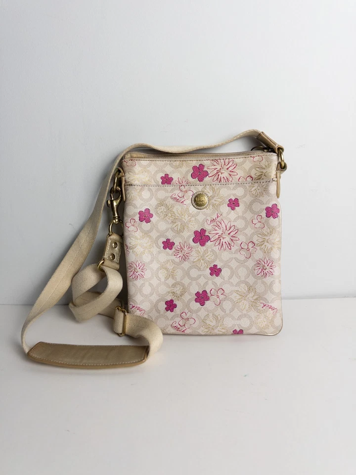 Coach Waverly Flower Floral PvVC Crossbody SwingPack Ivory - Image 1 of 4
