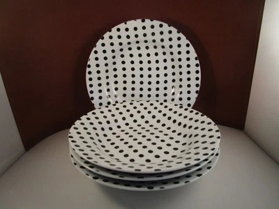 Isaac Mizrahi para Target conjunto de 4 tigelas de sopa aro preto branco bolinhas - Imagem 1 de 4