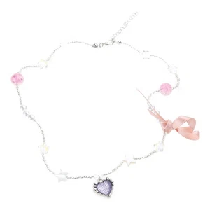 eads Chokers Party Accessories Resin Material Heart Neck Jewelry for Women Girls - Picture 1 of 8