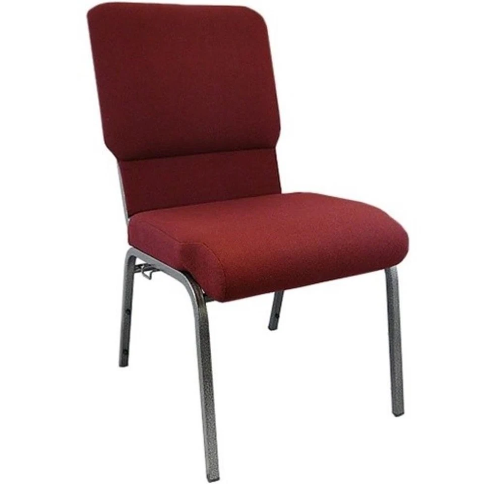 Silla de iglesia de tela Flash Furniture Advantage de 18,5" en granate y vena plateada Foto 1 de 1