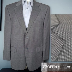 Geoffrey Beene Jacket Blazer Mens 44R Gray Micro Check Wool - Picture 1 of 10