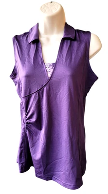 Nuevo con etiquetas Vestido de Golf Pebble Beach Dry-Luxe Performance Talla Pequeña Ciruela Cuello en V Sin Mangas Foto 1 de 4