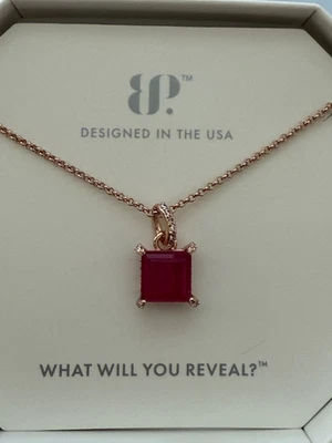 Bomb Party Necklace - Made For Me NK50159 - Pink Sapphire on Rose Gold Plating - Image 1 of 2