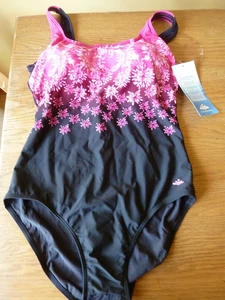 Aquabelle Women's Pink /Black Floral Padded Sports Bra Swimsuit Size XL new - Bild 1 von 2