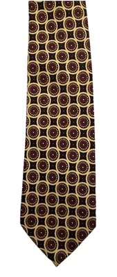 Corbata para hombre Battistoni hecha en Italia 100 % seda geométrica roja amarilla 3,5" x 58" de colección Foto 1 de 4