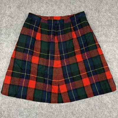 Pendleton Mujer Tartán Falda Cuadros Rojo Verde Amarillo Lana Forro Seda Talla 10 Foto 1 de 4