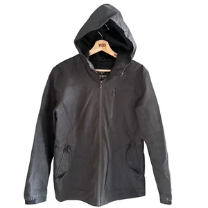 Schwarze Herrenjacke mit Reißverschluss und Kapuze Mantel Größe S - Bild 1 von 4