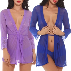 Women's Sexy Lingerie Sleepwear Babydoll Underwear Lace Dress G-String Nightwear - Picture 1 of 29