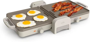 Bella 10"X 20" Ceramic Fold-N-Store Dual Temp Griddle, Fits-Anywhere Kitchenware - Picture 1 of 12