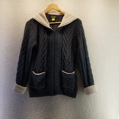 Cabelas Full Zip Knit Hoodie Womens Size M Sweatshirt Pocket Sherpa Hood Comfort - Image 1 of 4