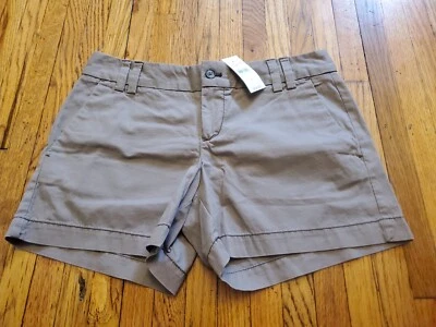 NEW NWT Ann Taylor LOFT Womens Chino Shorts Size 0 Gray Low Rise RV $39 - Image 1 of 4