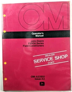 VTG John Deere F100H Field Conditioners Operators Manual Dealer Copy 1970s Farm - Picture 1 of 2