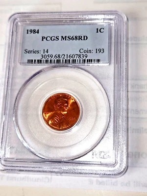1984 P LINCOLN CENT PCGS MS68 RD! - Image 1 of 4