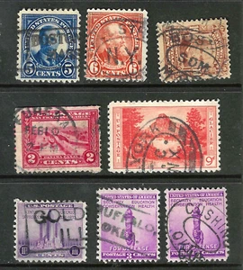 Collezione Città Annulla OKLA MASS NY ILL 1-9 Centesimi Anni 20-30 US 79F31 - Foto 1 di 3
