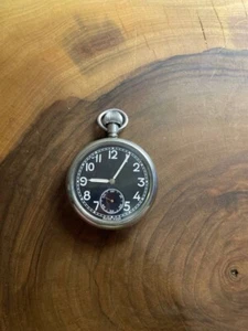 VINTAGE WW2 British MILITARY POCKET WATCH swiss made - Picture 1 of 13