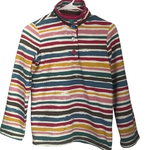 Joules Girls Size 11/12 Years Bright Striped 1/4 Button Pullover Sweatshirt - Picture 1 of 5