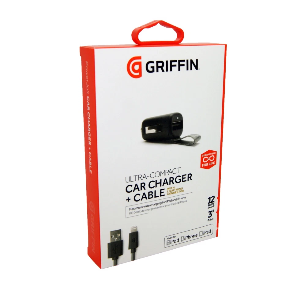 Cargador de coche Griffin Powerjolt Lightning para Apple iPhone 6/7/8/X/XS Max NUEVO Foto 1 de 4