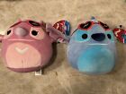 2024 Disney Stitch And Angel Valentines With Heart Glasses Squishmallow 8’ NWT