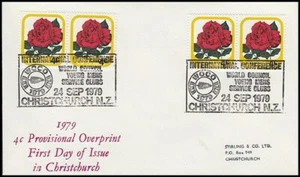 NEW ZEALAND FDC 1979 ROSE OVPT YOUNG MEN'S SERVICE CLUB (ID:14/D4353) - Picture 1 of 1