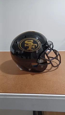 San Francisco 49ers Custom Schutt Adult Football Helmet Black/Gold Metallic Cover