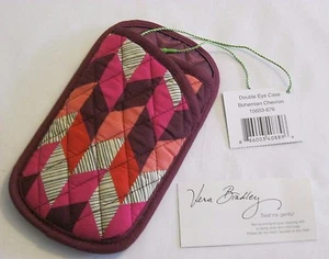 Vera Bradley BOHEMIAN CHEVRON Double Eye EYEGLASSES SUNGLASSES CASE 4 PURSE NWT - Picture 1 of 4