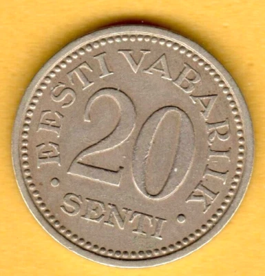 Estonia Bronze 20 Senti 1935 Estland Baltic 1375 - Image 1 of 2