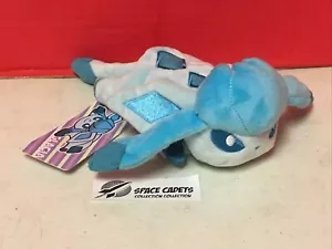 Pokemon Giapponese Centro Glaceon Posa Beanbag 6" Peluche Occhi Aperti Kuttari 2015 - Foto 1 di 6