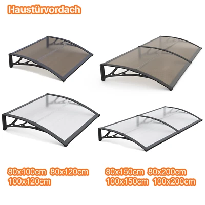 Haustürvordach Überdachung 80/100/120/150/200cm Vordach Außen UV Schutz Terrasse - Bild 1 von 4