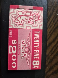 8 Cent US Air Mail Stamp Book w/5 Unused Stamps Vintage 1960s - Picture 1 of 3