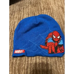 Vintage Marvel Spider-Man Beanie Hat Knit Cap Superhero Blue Boys Kids - Picture 1 of 3
