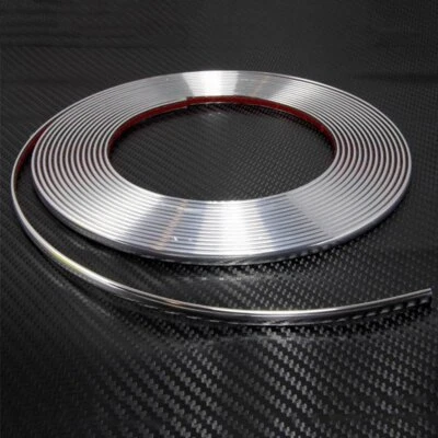 DE 15M x 8mm Chrom Zierleiste Selbstklebend Klebeband Universal Auto Chromleiste - Bild 1 von 4