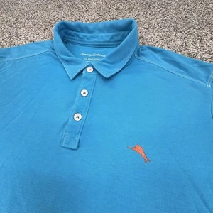 Tommy Bahama Polo Shirt Mens Large Blue Short Sleeve Casual Adult Marlin 37.5 - Picture 1 of 7