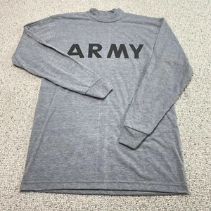 Army Mens T Shirt sz S Gray Long Sleeve Mock Neck Lightweight Stretch - Picture 1 of 12