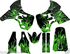 Green Flame Graphic Kit fits KX 500 Flames MX Graphics Decal kx500 - Picture 1 of 2
