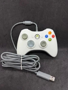 Original White Microsoft Xbox 360 Controller USB Joystick For PC Game - Picture 1 of 2