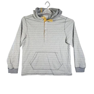 Sudadera con Capucha Henley Informal Carbon2Cobalt Para Hombres Gris Estampado Geométrico Algodón Talla L - Imagen 1 de 9