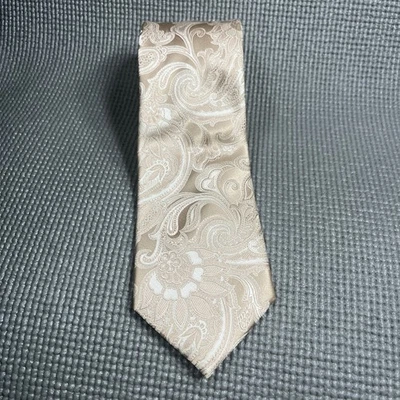 Corbata Donald J. Trumph Signature Collection Hombre Beige Seda Jacquard Floral Paisley Foto 1 de 4