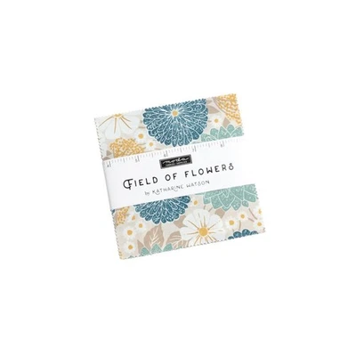 MODA Charm Pack- Field Of Flowers- Contains 42  pieces measuring 5" squares - Image 1 of 2