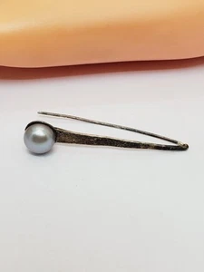 Vintage A.S. Isreal 925 Sterling Silber Stab Hutnadel mit Perle (49) - Bild 1 von 5