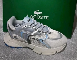 Lacoste L003 Neo Trainers Size 4 Light Grey Blue RRP 125£ - Picture 1 of 5
