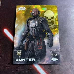 2025 Topps Cromo Zafiro Star Wars Gunter #57 Oro Debut Refractor/50 - Imagen 1 de 2