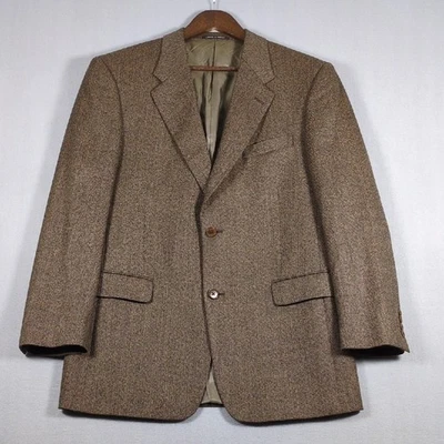 Blazer Abrigo Traje Dos Botones De Colección Murano Marrón Tweed Para Hombres 40R 100% Lana Foto 1 de 4