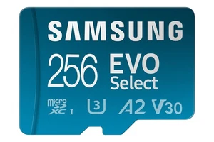 Samsung EVO Select 256GB microSDXC UHS-I U3 130MB/s Full HD & 4K UHD Memory Card - Picture 1 of 7