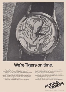 1971 Flying Tigers: We're Tigers On Time Vintage Print Ad - Picture 1 of 1