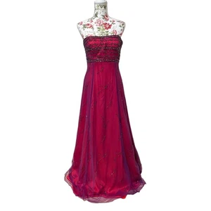 90er Jahre Ballkleid Abend Y2K Ombré Perlenkleid Ball Partykleid Med Whimsigoth Vintage - Bild 1 von 11