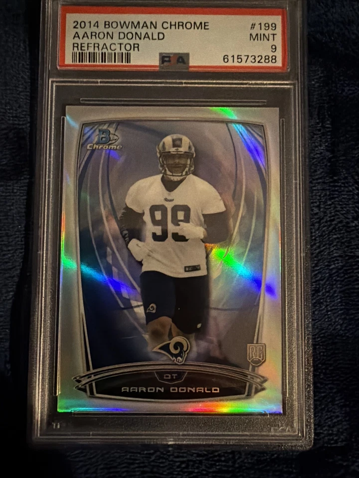 2014 Bowman Chrome Aaron Donald Rookie Pulsar Refractor RC PSA 9 Los Angeles Ram - Image 1 of 4