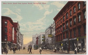 MASSACHUSETTS SPRINGFIELD MAIN ST POSTED 1914 TO SADIE BROOKS, BRADFORD VERMONT - Picture 1 of 2