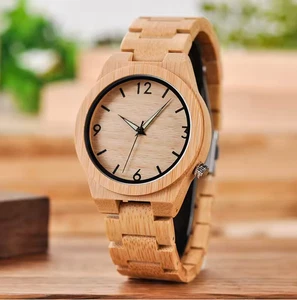 BOBO BIRD Wood Watch Men Bamboo Wooden Watches Quartz Watch For Men - Picture 1 of 6