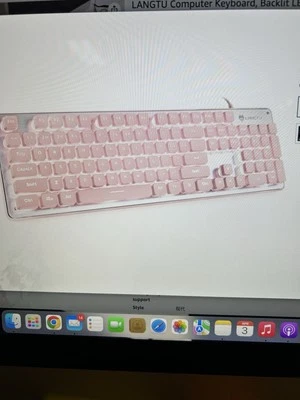 Teclado para juegos de membrana LANGTU, PIN teclado silencioso retroiluminado LED PINk para oficina... Foto 1 de 4