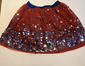 Cat & Jack Red & Blue Sequin Skirt Girls - L (10/12) - Picture 1 of 4